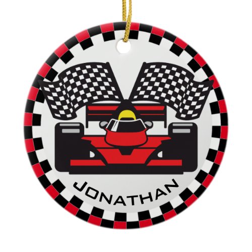 Racing Car Design Ceramic Ornament