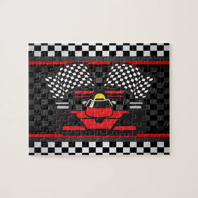 Sticker Puzzle Racing Racing Car Design Jigsaw Puzzle | Zazzle