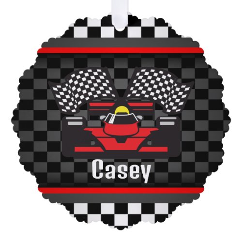 Racing Car Design Paper Ornament Card