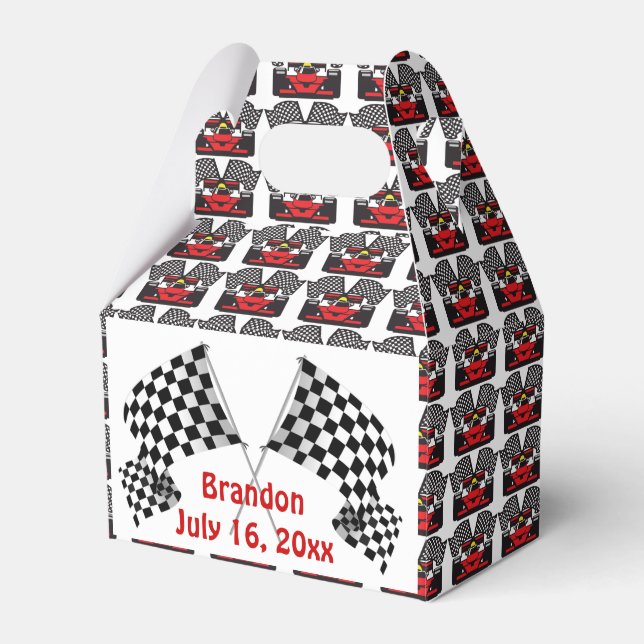 Racing Car Design Party Favor Box (Front Side)