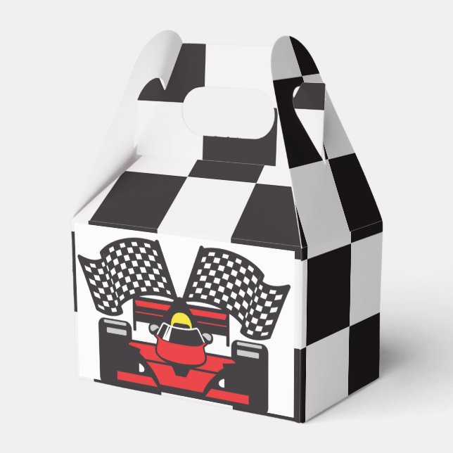 Racing Car Design Party Favor Box (Front Side)