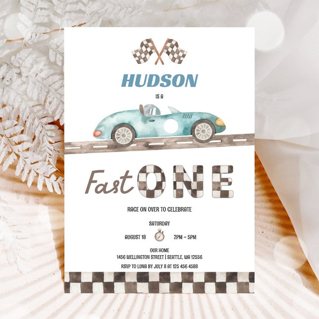 Racing Car First Birthday Invitation (Creator Uploaded)