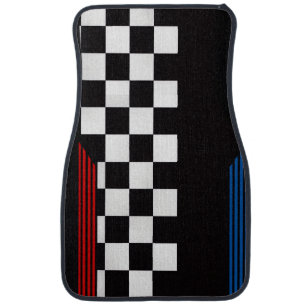 Racing Car Floor Mats Checkered Flag Auto Mats