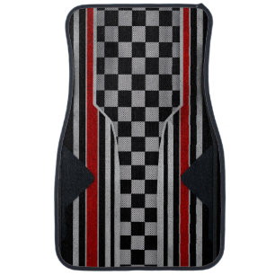 Racing Car Floor Mats Checkered Flag Auto Mats