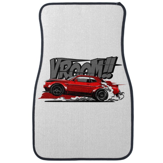 RACING CAR FULL SPEED VROOM! CAR FLOOR MAT (Front)