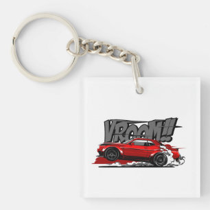 RACING CAR FULL SPEED VROOM! Keychain
