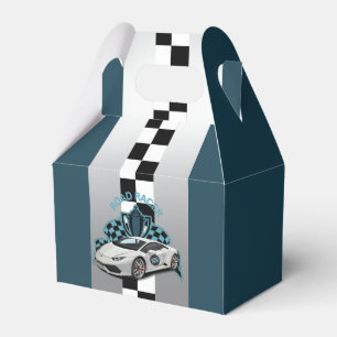 Racing car green, black & white Favor Box