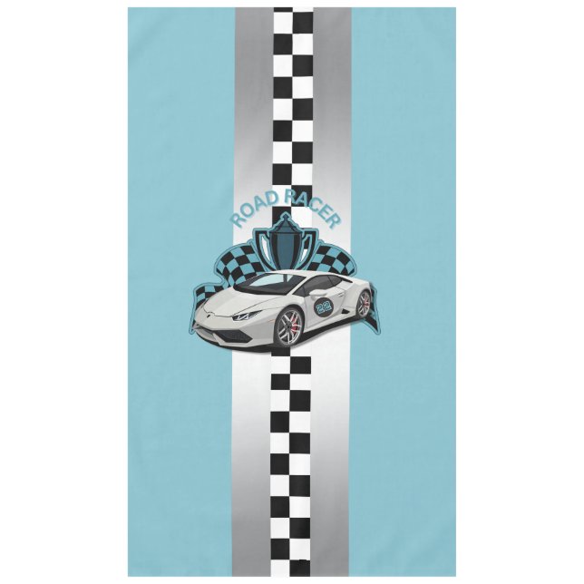 Racing car green, black & white tablecloth (Front)