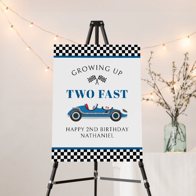 Racing Car Happy 2nd Birthday Foam Boards (In Situ (Stand))