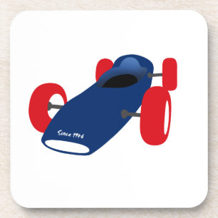 Racing Car illustration printed on t-shirts Beverage Coaster