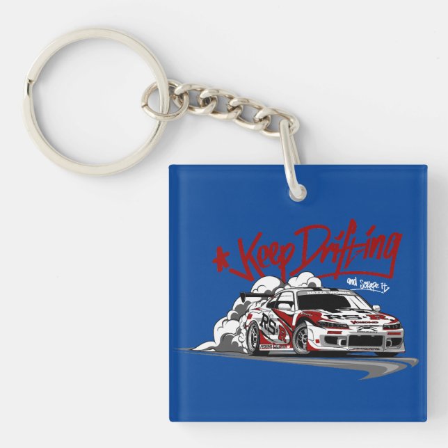 RACING CAR KEEP DRIFTING AND SCRAPE IT! KEYCHAIN (Front)