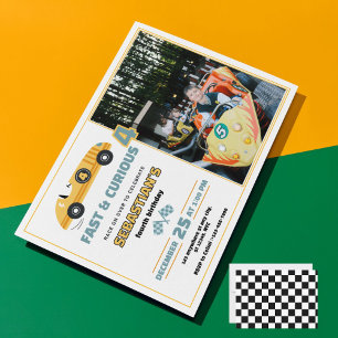 Racing Car Kids Birthday Invite – Custom Photo