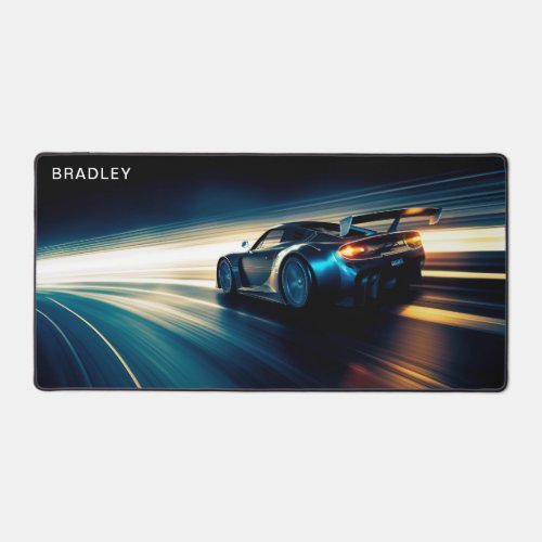 Racing Car Modern Custom Personalized Name Desk Mat