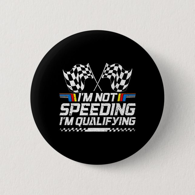 Racing Car Not Speeding Im Qualifying Race Button (Front)