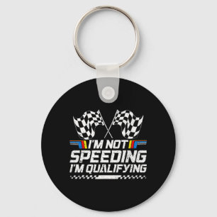 Racing Car Not Speeding Im Qualifying Race Keychain