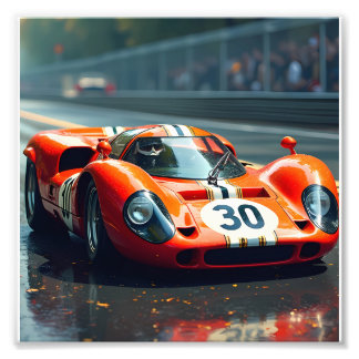 Racing car number 69 in beautiful colors photo print
