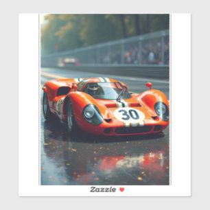 Racing car number 69 in beautiful colors sticker