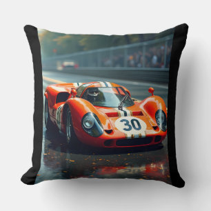Racing car number 69 in beautiful colors throw pillow