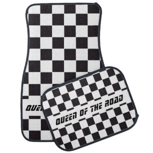 Racing Car Pattern + text & your background color Floor Mat