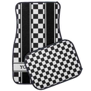 Racing Car Pattern + your backgr. color & text Floor Mat