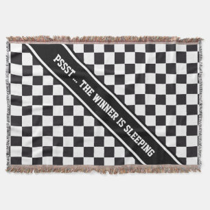 Racing Car Pattern + your backgr. color & text Throw Blanket