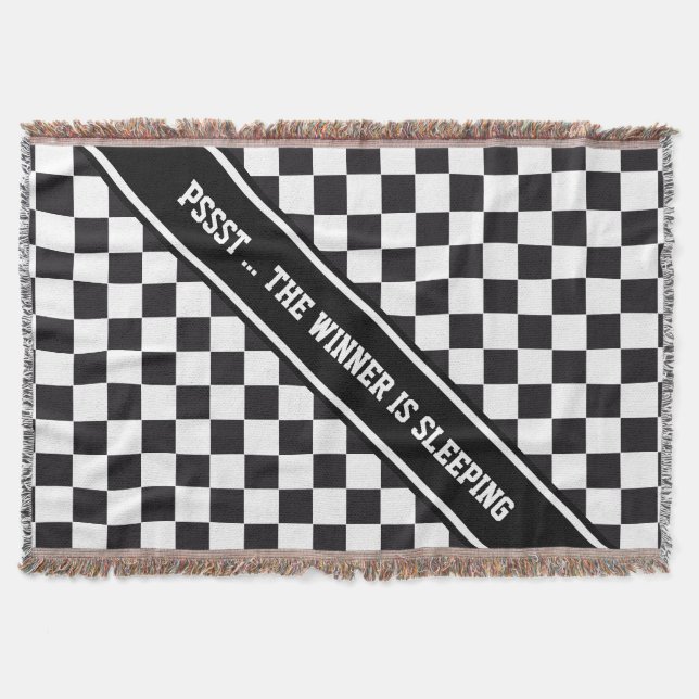 Racing Car Pattern + your backgr. color & text Throw Blanket (Front)