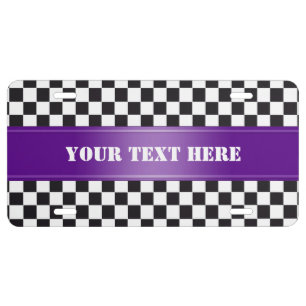 Racing Car Pattern + your background & text License Plate
