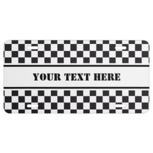 Racing Car Pattern + your background & text License Plate