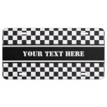 Racing Car Pattern + your background &amp; text License Plate