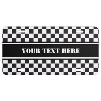 Racing Car Pattern + your background & text License Plate