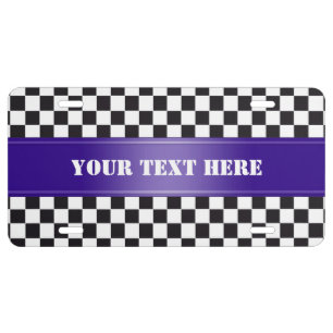 Racing Car Pattern + your background & text License Plate