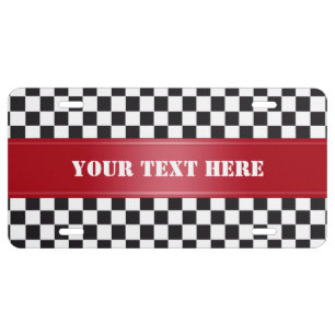 Racing Car Pattern + your background & text License Plate
