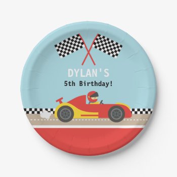 Racing Car Racer Boys Birthday Party Supplies Paper Plates by RustyDoodle at Zazzle