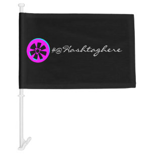 Racing Car Rim Neon Pink Black   Car Flag
