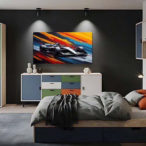 Racing Car Speedy for Motorsport Canvas Print