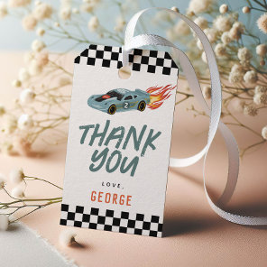 Racing Car Two Fast Kids Birthday Favor Gift Tags