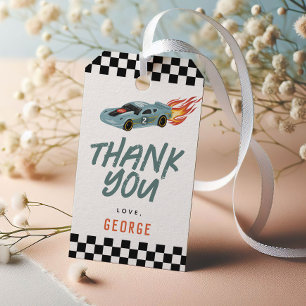 Racing Car Two Fast Kids Birthday Favor Gift Tags