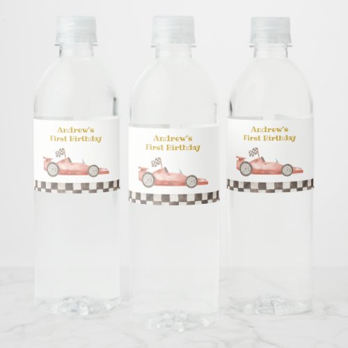 Racing Car Water Bottle Labels