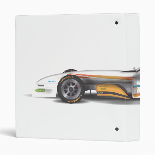 Racing Car White Binder (Back/Spine)