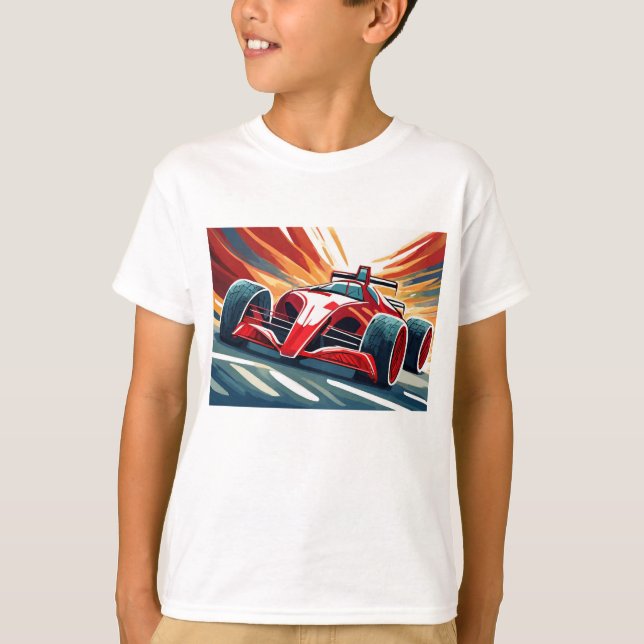Racing car with colorful background T-Shirt (Front)