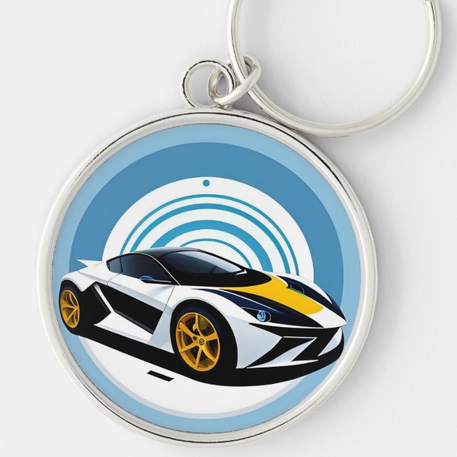 Racing Car with Dynamic Design Keychain (Front)