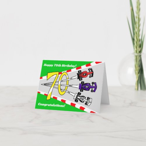 Racing Cars 70th Card