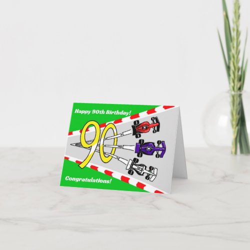 Racing Cars 90th Birthday Card