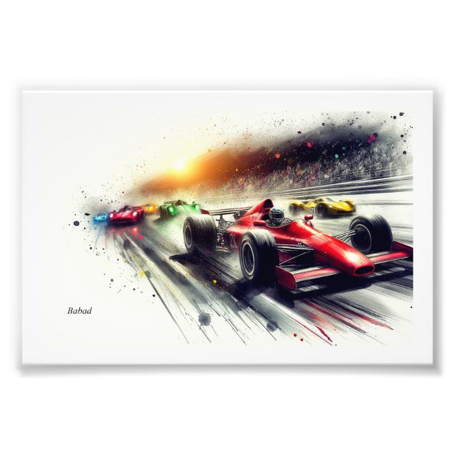 Racing Cars at High Speed,  Photo Print (Front)
