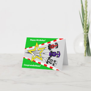 Racing Cars Birthday Card