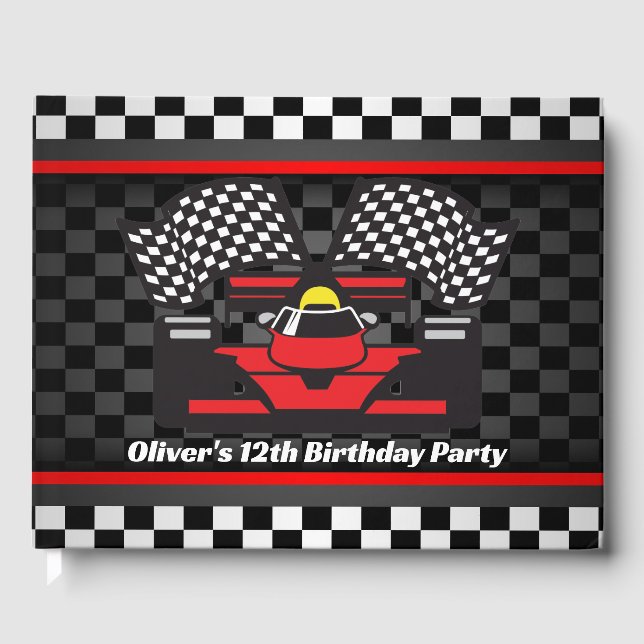 Racing Cars Design Guest Book (Front)