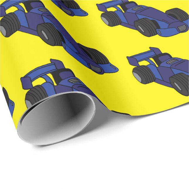 Racing Cars Racetrack Fan Wrapping Paper (Roll Corner)