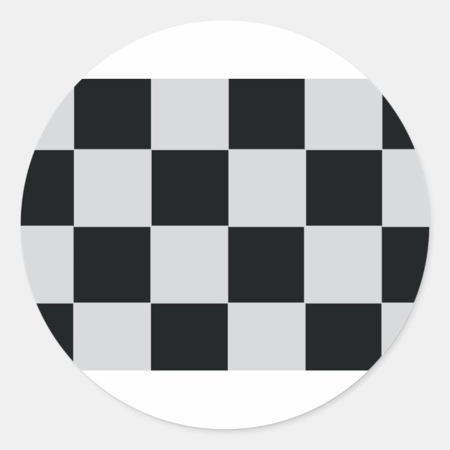 racing checker flag classic round sticker (Front)