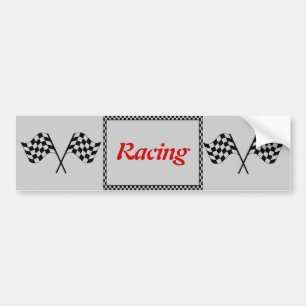 Racing Checkerboard Flags Bumper Sticker