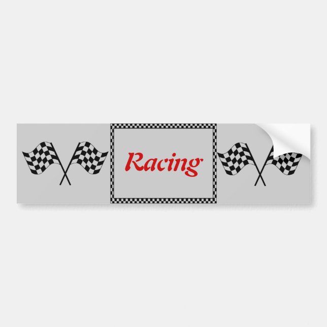 Racing Checkerboard Flags Bumper Sticker (Front)
